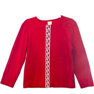 Women’s Trademark Fall Casual Sweater %100 cotton SML White Geometric Design
